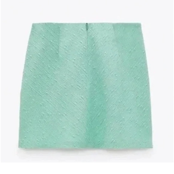 NWOT ZARA Textured Mini Skirt Aquamarine 2779/565 2289/565 Matches Blazer Sz Lrg - Picture 3 of 8